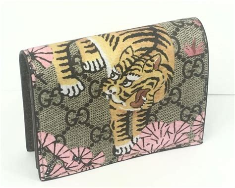 gucci bengal tiger card case|GUCCI GG Supreme Monogram Bengal Coin Case Card Holder .